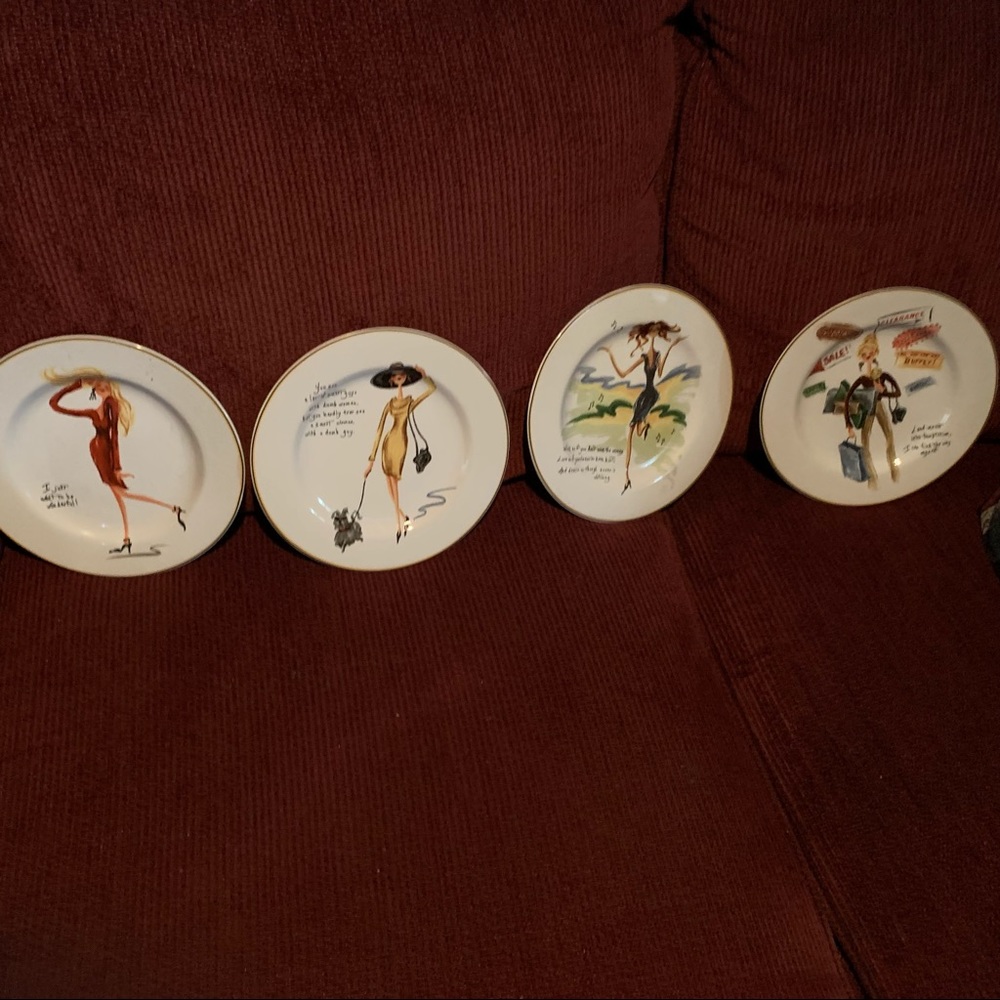 Vintage sophisticated lady’s traveling the world Salad size plates
